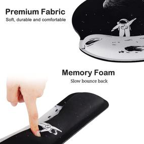 img 2 attached to 🚀 Ultimate Ergonomic Keyboard Wrist Rest and Mouse Pad Set: G JGOO Astronaut Edition - Non-Slip Memory Foam, Pain Relief, Perfect for Gaming, Typing, Computer, Laptop, Office