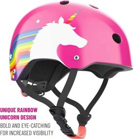 img 3 attached to Noggn Rainbow Unicorn Bike Helmet: Ideal Protection for Baby, Kids, and Adults - 3 Sizes Available for Infants, Children, and Women & Girls 14+ - Perfect for Bicycles, Scooters, and Skateboards