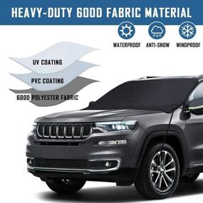 img 2 attached to ❄️ Heavy Duty Windshield Snow Cover with Side Mirror Covers for SUVs, Trucks, Vans - 3 Layers Frost Guard Protector, Universal Fit - Large Size