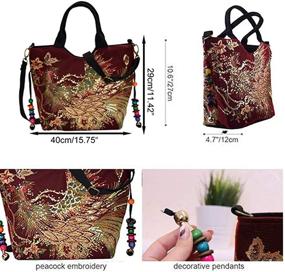 img 2 attached to 👜 Изысканные сумки с вышитым фениксом и пайетками для женщин