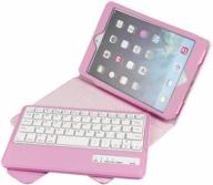 boriyuan ipad mini keyboard case - detachable wireless bluetooth keyboard folio flip cover stand | slim pu leather protective case for apple mini 4/ 3/ 2 with retina/ 1 (pink) logo