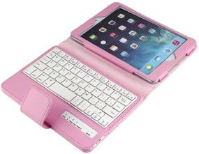 img 3 attached to BoriYuan iPad Mini Keyboard Case - Detachable Wireless Bluetooth Keyboard Folio Flip Cover Stand | Slim PU Leather Protective Case for Apple Mini 4/ 3/ 2 with Retina/ 1 (Pink)