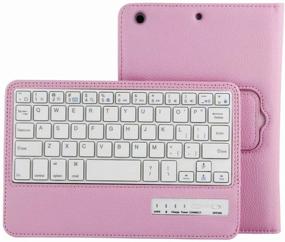 img 1 attached to BoriYuan iPad Mini Keyboard Case - Detachable Wireless Bluetooth Keyboard Folio Flip Cover Stand | Slim PU Leather Protective Case for Apple Mini 4/ 3/ 2 with Retina/ 1 (Pink)