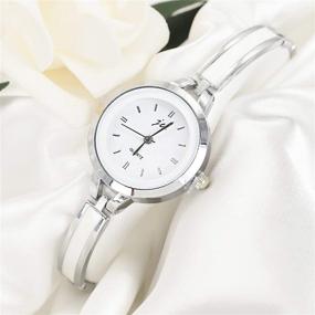 img 3 attached to ⌚ Imitation Ceramic Bracelet Watch for Women - Ultra-Fine and Elegant Silver Stainless Steel Strap Wristwatch