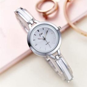 img 2 attached to ⌚ Imitation Ceramic Bracelet Watch for Women - Ultra-Fine and Elegant Silver Stainless Steel Strap Wristwatch