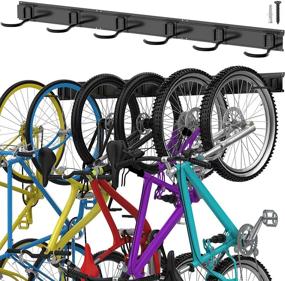 img 4 attached to TORACK Bike Storage Rack - Space Saving Vertical Bicycles Hanger Hooks for Home and Garage Organization, Wall Mount 6 Bike Rack for Indoor Use