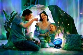 img 2 attached to 🌊 Bright Sensory Sea Lamp for Kids - Autism Calming Night Light Projector, 7 Light Modes, Color Changing Music Player, Nature Relaxation Sounds - Black