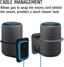 img 1 attached to 📱 Black Wall Mount Stand with Cord Management for Google Home Plus 2nd or 3rd Gen - Space Saving Accessories by Nebudo