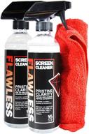 🖼️ premium flawless screen cleaner spray & microfiber cloth combo for crisp lcd, led displays (16oz, 2 pack) logo