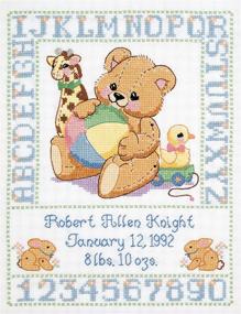 img 1 attached to 🐻 Janlynn C5589 Bear Birth Sampler Stamped Cross Stitch Kit: Create Your Own Adorable 11" x 14" Masterpiece!