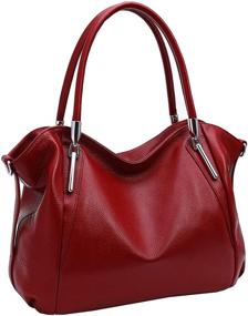 img 4 attached to Stylish HESHE Leather Handbags and Wallets for Women's Designer Totes