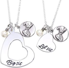 img 4 attached to 👭 O.RIYA Pinky Promise Stainless Steel Necklace Set - Big Sis & Lil Sis, Silver Plated