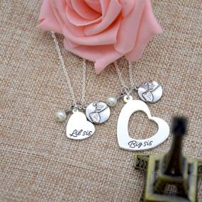 img 2 attached to 👭 O.RIYA Pinky Promise Stainless Steel Necklace Set - Big Sis & Lil Sis, Silver Plated