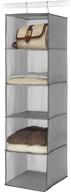 👚 organize your wardrobe with whitmor's hanging accessory shelves - 5 open sweater shelves, crosshatch gray, 10.75 x 10 x 35 inches логотип