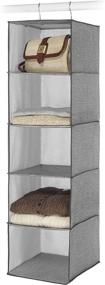 img 3 attached to 👚 Organize Your Wardrobe with Whitmor's Hanging Accessory Shelves - 5 Open Sweater Shelves, Crosshatch Gray, 10.75 x 10 x 35 inches