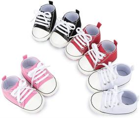 img 3 attached to 👟 High-Quality Soft Sole Canvas Sneakers for Infant Boys and Girls - Ideal First Walkers Crib Shoes