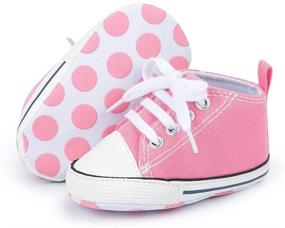 img 4 attached to 👟 High-Quality Soft Sole Canvas Sneakers for Infant Boys and Girls - Ideal First Walkers Crib Shoes