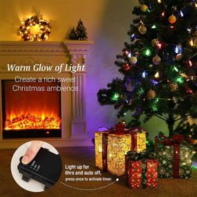 img 3 attached to Lewondr Christmas Lighted Gift Boxes - 10"/8"/6" - 3 Pieces Battery Powered Snowflake Boxes LED Decorative Light for Christmas Yard Home Décor Xmas Tree Ornaments - Colorful