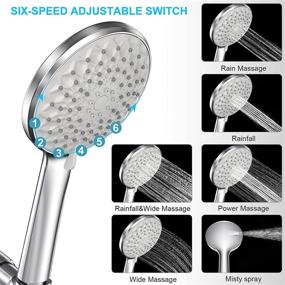 img 3 attached to 🚿 High Pressure Detachable Shower Head with Handheld - 6 Modes, Extra Long Hose and 360° Adjustment