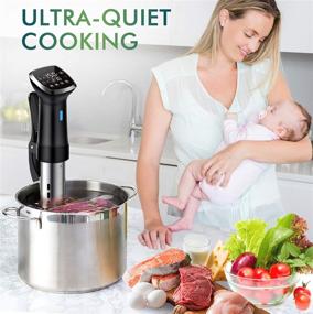 img 1 attached to Sous Vide Precision Cooker with Folding Stainless Steel Rack, Accurate 🍗 Temperature Digital Timer, Ultra-Quiet - Ideal for Cooking Steak, Meat, Chicken & More!