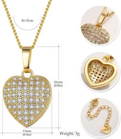 img 1 attached to YHLISO Love Heart Necklace: Round CZ Diamond Cluster Crystal Pendant - Elegant Choker Mother Jewelry for Women