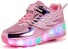 img 3 attached to Ehauuo Unisex Kids LED Light up Retractable Roller Skate Sneaker: Flashing Wheel Shoes for Girls and Boys
