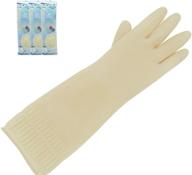 🧤 all natural latex rubber gloves – 3 pairs, large size, reusable and durable for household cleaning – no artificial coloring, non-sticky, ideal for all household chores (l) logo