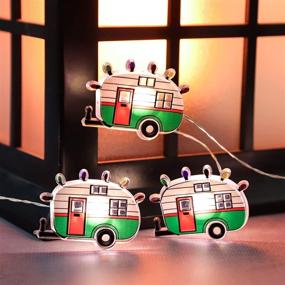 img 1 attached to 🚐 Revelbunny RV String Lights: 10ft Camper Van/Cartoon RV with Timer and Remote Control - Battery/USB Operated Decorative Fairy Lights for Kids, Bedroom, Picnic, Holiday, Party