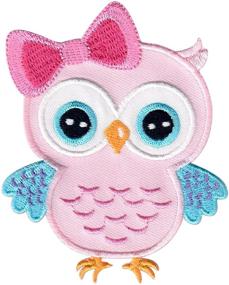 img 3 attached to 🦉 PatchMommy Owl Patch – Iron On/Sew On Appliques for Kids Children, Pink/Blue – Enhancing SEO