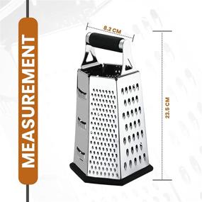 img 3 attached to 🧀 Stainless Steel 6-Sided Cheese Grater for Kitchen - Easy to Use with Non-Slip Base by Utopia Kitchen