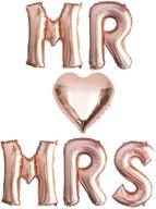 💍 yalulu 16inch rose gold mr & mrs/mrs to be letter wedding foil balloon - elegant decorations for wedding, bachelorette, and hen parties (mrmrs) логотип