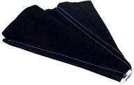 dewhel jdm universal black suede manual shift boot with blue stitching - compatible with honda and acura logo