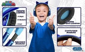 img 2 attached to 🎧 PJ Masks Catboy Kids Headphones - Adjustable Headband, Stereo Sound, 3.5mm Jack, Wired Tangle-Free Headphones for Kids with Volume Control - Over Ear Children's Headphones for School, Home, and Travel