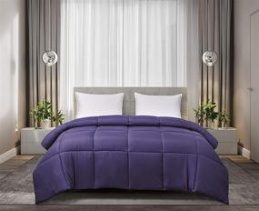 img 4 attached to 🛏️ Purple King Size All Season Hypoallergenic Microfiber Down Alternative Comforter with Lightweight Solid Design - Polyester Fill by Blue Ridge Home Fashions