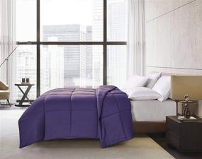 img 3 attached to 🛏️ Purple King Size All Season Hypoallergenic Microfiber Down Alternative Comforter with Lightweight Solid Design - Polyester Fill by Blue Ridge Home Fashions