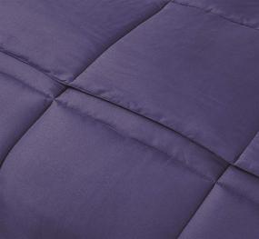 img 1 attached to 🛏️ Purple King Size All Season Hypoallergenic Microfiber Down Alternative Comforter with Lightweight Solid Design - Polyester Fill by Blue Ridge Home Fashions
