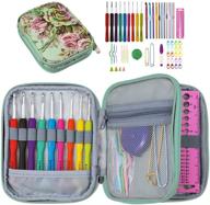 🧶 complete katech crochet hooks kit with storage case - 60 pcs knitting accessories, ergonomic crochet hook knitting needles set for diy hand weave yarn knitting tool - perfect for hat, cap, bag, scarf, sweater (green) logo