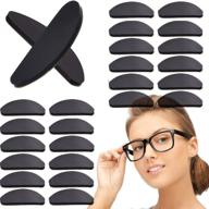 👓 20 pairs of black anti-slip soft silicone eyeglasses nose pads for glasses, sunglasses, reading glasses - comfortable adhesive nosepads logo
