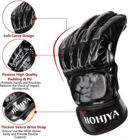 img 3 attached to 🥊 Half Finger MMA Gloves for Men and Women - Adjustable Wrist Band, Knuckle Protection - Ideal for Sanda, Sparring, Punching Bag, Kickboxing, Muay Thai, and MMA Training