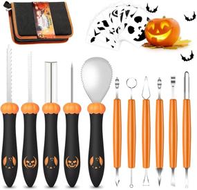 img 4 attached to 🎃 TrumLandy Pumpkin Carving Kit: Ultimate Tools for Jack-O-Lantern Creation - Storage Bag Included!