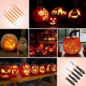 img 3 attached to 🎃 TrumLandy Pumpkin Carving Kit: Ultimate Tools for Jack-O-Lantern Creation - Storage Bag Included!