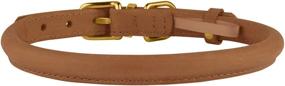 img 2 attached to BRONZEDOG Durable Rolled Leather Dog Collar: Round Rope Collars for Small, Medium, and Large Dogs, Puppies, and Cats in Burgundy, Mustard, Dark Blue, and Light Brown