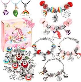 img 4 attached to Emooqi Charm Bracelet Making Kit: Jewelry Making Supplies, Beads, Charms, and Bracelets for DIY Craft - Perfect Jewelry Gift Set for Girls, Kids, and Teens!