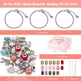 img 3 attached to Emooqi Charm Bracelet Making Kit: Jewelry Making Supplies, Beads, Charms, and Bracelets for DIY Craft - Perfect Jewelry Gift Set for Girls, Kids, and Teens!