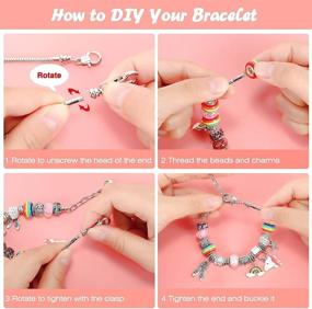 img 1 attached to Emooqi Charm Bracelet Making Kit: Jewelry Making Supplies, Beads, Charms, and Bracelets for DIY Craft - Perfect Jewelry Gift Set for Girls, Kids, and Teens!