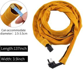 img 2 attached to 🔥 Holulo Flame-Resistant Leather Kevlar Stitched Torch Cable Cover - Protect Your MIG/Plasma Cables with Yellow Tig Sleeves, 137'' Long