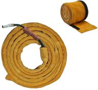 🔥 holulo flame-resistant leather kevlar stitched torch cable cover - protect your mig/plasma cables with yellow tig sleeves, 137'' long logo