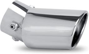 img 4 attached to Dsycar Universal Adjustable Inlet Exhaust Tips Pipe | Fits 1.75 - 2.75 inch Inlet | Chrome-Plated Finish | Bolt-On Design | Exhaust Tip Enhances Tailpipe Protection and Style | Large Curved Silver