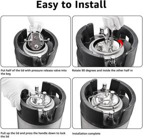 img 1 attached to 🍺 Universal Carbonation Lid for Home Brew Kegs - Jansamn Carbonation Keg Lid with 20" Silicon Tube and 2 Micron Keg Diffusion Stone (Cornelius Corny Kegs Compatible)