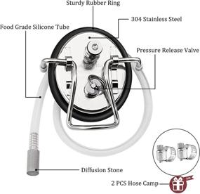 img 3 attached to 🍺 Universal Carbonation Lid for Home Brew Kegs - Jansamn Carbonation Keg Lid with 20" Silicon Tube and 2 Micron Keg Diffusion Stone (Cornelius Corny Kegs Compatible)